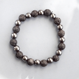 Bracelet with Hematite and lava stones