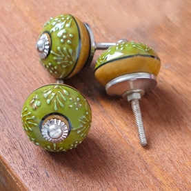 Indian ceramic door or drawer knob