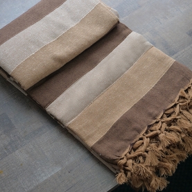 Couverture de canapé coton indien marron