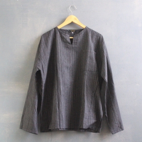 Thaï cotton tunic traditional grey color L