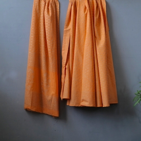 Indian cotton skirt Sanganeri print orange and gold