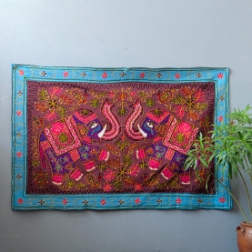 Indian wall hanging cotton Elephants pink color