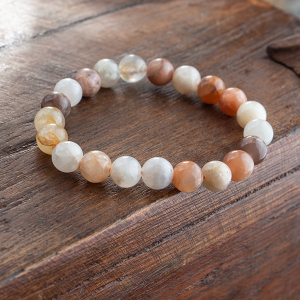 Indian Moonstone beads bracelet Ø8mm