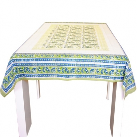 Indian tablecloth with napkins Green and blue