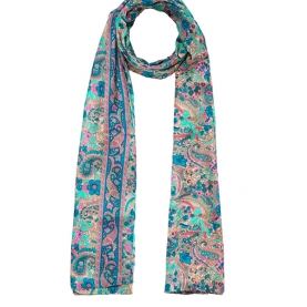 Indian printed scarf Mangoes turquoise