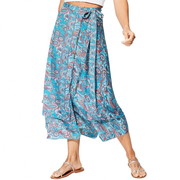 Indian printed skirt Mangoes blue