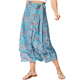 Indian printed skirt Mangoes blue