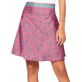 Indian printed pleated skirt Flowers pink