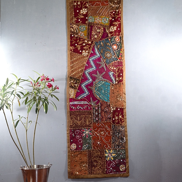 Indian handcrafted wall hanging Patchwork beige