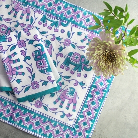 Indian printed cotton table mats + napkins