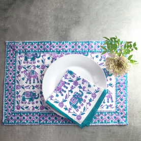 Sets de table avec serviettes en coton