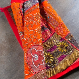 Indian handcrafted wall hanging Patchwork orange