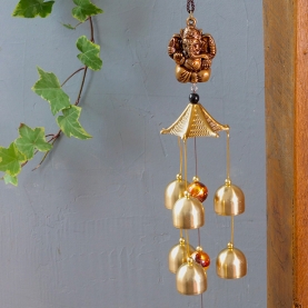 Hindu god Ganesh wind chime with 6 bells