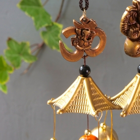 Indian OM wind chime with 3 bells