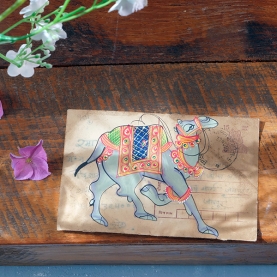 Indian ancient postcard Camel painting