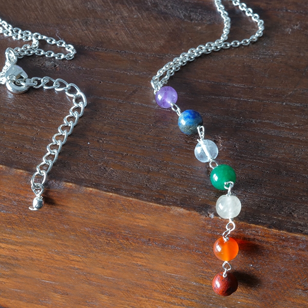 Indian metal necklace with 7 chakras