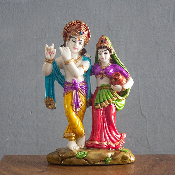 Statue dieux hindous Krishna et Radha pour temple