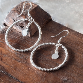 Boucles d'oreilles indiennes perles argentées