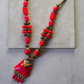 Fancy Indian necklace red color