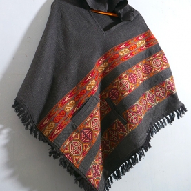 Nepalese wool cotton poncho