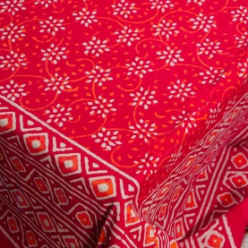 Indian printed cotton tablecloth