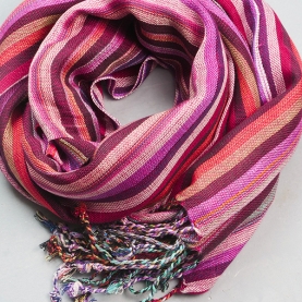 Indian shawl or scarf cotton purple