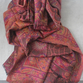 Indian scarf mangoes design pink and orange