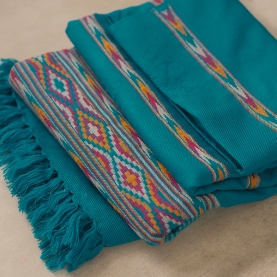 Tibetan woolen shawl traditional blue