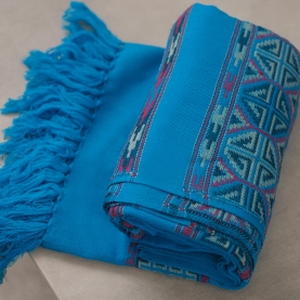 Tibetan woolen shawl traditional blue