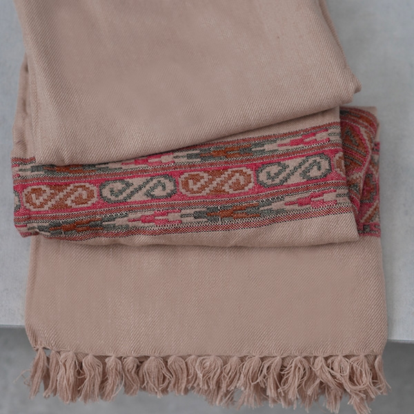 Tibetan woolen shawl traditional beige