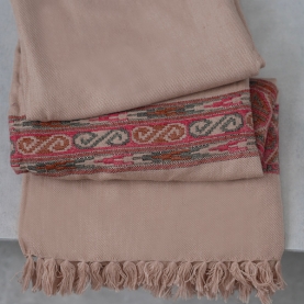 Tibetan woolen shawl traditional beige