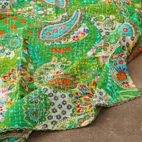 Dessus de lit indien Kantha artisanal