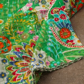 Indian cotton bed cover Kantha