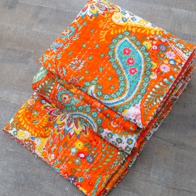 Indian cotton bed cover Kantha