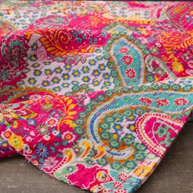 Dessus de lit indien en coton Kantha