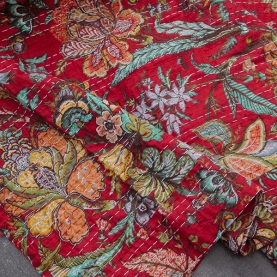 Indian handcrafted bed cover Kantha