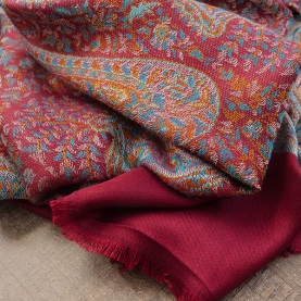 Indian embroidered cotton scarf