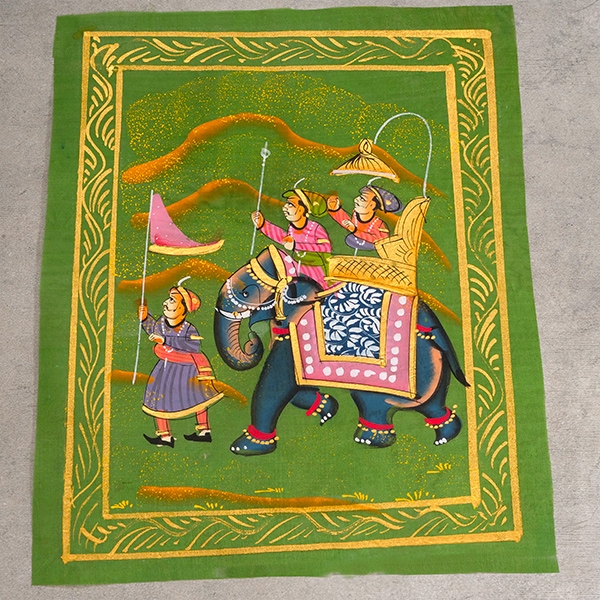 Indian miniature painting Ride green