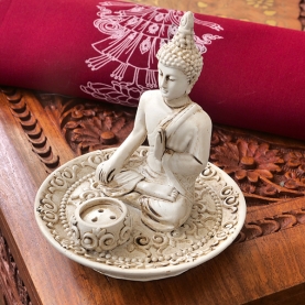 Incense stick stand White Buddha