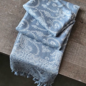 Indian 2 sides scarf blue and white colors