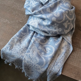 Indian scarf blue and white colors