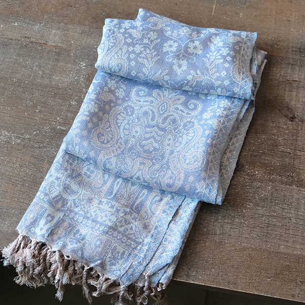 Indian 2 sides scarf blue and grey colors