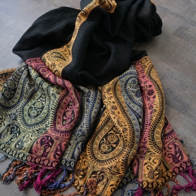 Indian scarf black and colors