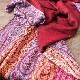 Indian scarf maroon and colors