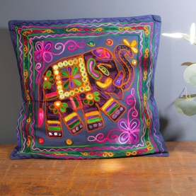 Indian elephant cushion cover