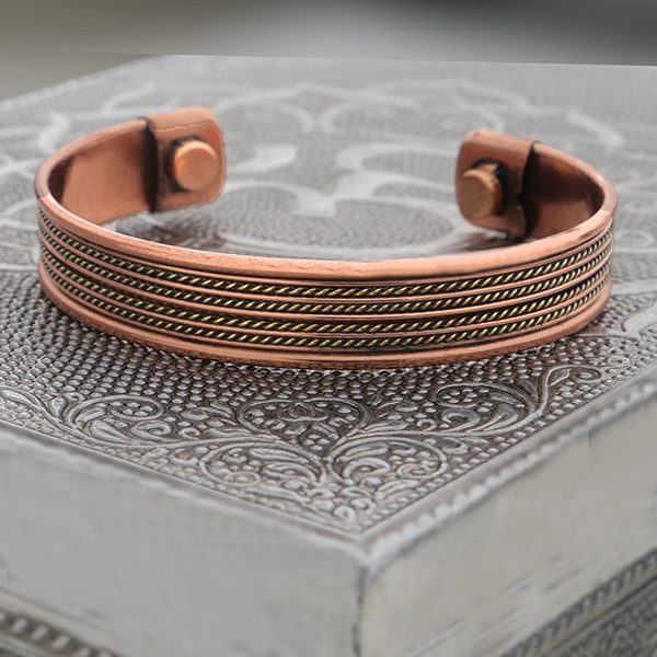 Indian copper bracelet 4 magnetic cords