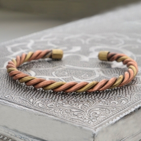 Indian brass and copper twisted bracelet