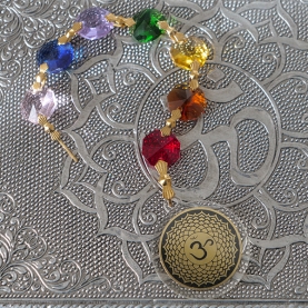 Pendentif Feng shui 7 chakras et OM