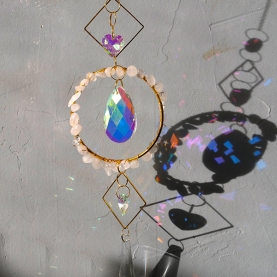 Pendant Suncatcher crystal hearts and drop