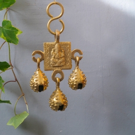 Indian handcrafted bronze wind chime Ganesh